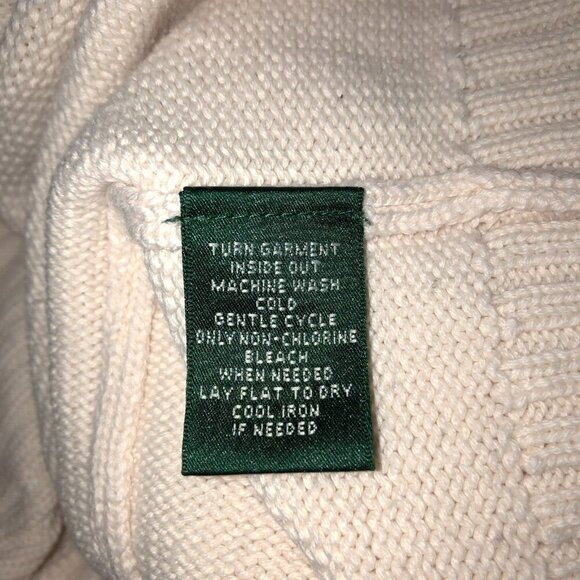 Lauren Ralph Lauren Womens Cream Ivory Knit Shawl Neck Pullover Sweater Size S - Picture 8 of 8